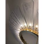 Venied-White "Marguerite" Murano Glass Gold Chandelier - Image 5