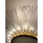 Venied-White "Marguerite" Murano Glass Gold Chandelier - Image 9