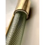 Wave Mirror in Green and Gold "Torchon" Torciglione Murano Glass, exclusive design by Simoeng - Image 5