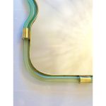 Wave Mirror in Green and Gold "Torchon" Torciglione Murano Glass, exclusive design by Simoeng - Image 6