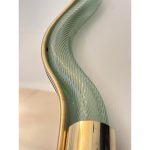 Wave Mirror in Green and Gold "Torchon" Torciglione Murano Glass, exclusive design by Simoeng - Image 7
