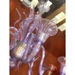 Venetian Wisteria "Glicine" Murano Glass Leaf Chandelier - Image 2