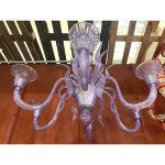 Venetian Wisteria "Glicine" Murano Glass Leaf Chandelier - Image 4