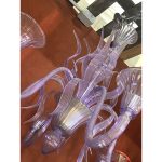 Venetian Wisteria "Glicine" Murano Glass Leaf Chandelier - Image 5