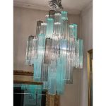 Water-Green and Fumè "Tronchi" Murano Glass Chandelier - Image 6