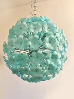 Venetian Green-Wather Flowers Murano Glass Sputnik Chandelier - Image 4