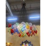 Multicolored Drops “CLOUD” Murano Glass Chandelier - Image 2