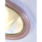 Scenographic Pink and Gold Mirror with "Torchon" Murano Glass - Image 4