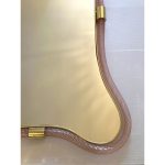 Scenographic Pink and Gold Mirror with "Torchon" Murano Glass - Image 6