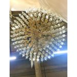 Vintage Amber "Quadriedro" Murano Glass Chandelier - Image 2