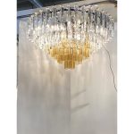Vintage Amber "Quadriedro" Murano Glass Chandelier - Image 3