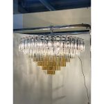 Vintage Amber "Quadriedro" Murano Glass Chandelier - Image 5