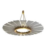 Venied-White "Marguerite" Murano Glass Gold Chandelier