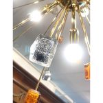 Amber and Black Cubes Murano Glass Gold Sputnik Chandelier - Image 7