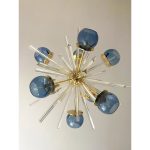 Contemporary Mid-Century Modern Style Sputnik Blue Murano Glass Chandelier - Image 10