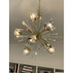 Contemporary Mid-Century Modern Style Sputnik Blue Murano Glass Chandelier - Image 2
