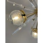 Contemporary Mid-Century Modern Style Sputnik Blue Murano Glass Chandelier - Image 4