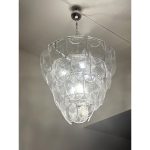 Contemporary Modern Clear "Petals" Murano Glass Chandelier - Image 5