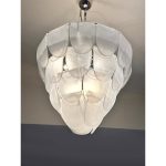 Contemporary Modern Sanded "Petals" Murano Glass Chandelier - Image 2