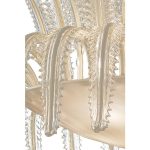 Contemporary Venetian White and Gold Leaves Murano Glass Chandelier - Image 8
