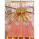 Exagonal pink "Bundled" Triedro Murano Glass Chandelier - Image 2