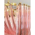 Exagonal pink "Bundled" Triedro Murano Glass Chandelier - Image 4