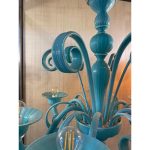 Italian Light Blue Murano Glass Chandelier - Image 2