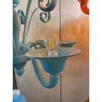 Italian Light Blue Murano Glass Chandelier - Image 4