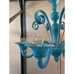 Italian Light Blue Murano Glass Chandelier - Image 5