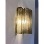 Fumè "Squared" Murano Glass gold Wall Sconce - Image 3
