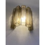 Fumè "Squared" Murano Glass gold Wall Sconce - Image 5
