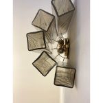 Fumè "Squared" Murano Glass gold Wall Sconce - Image 8