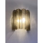 Fumè "Squared" Murano Glass gold Wall Sconce - Image 9