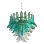 Vanished Green-Wather "Sella" Petali Chandelier in Mazzega Style