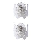 Transparent  “Nuvoletta” Murano Glass Disc Wall Sconce