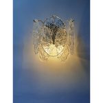 Transparent  “Nuvoletta” Murano Glass Disc Wall Sconce - Image 5