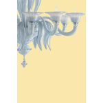 Mid-Century Modern Venetian Azure  Murano Glass Chandelier With Leaves - Image 2