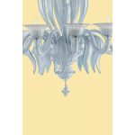 Mid-Century Modern Venetian Azure  Murano Glass Chandelier With Leaves - Image 3