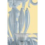 Mid-Century Modern Venetian Azure  Murano Glass Chandelier With Leaves - Image 4