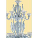 Mid-Century Modern Venetian Azure  Murano Glass Chandelier With Leaves - Image 5