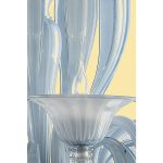 Mid-Century Modern Venetian Azure  Murano Glass Chandelier With Leaves - Image 6