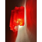 Contemporary Red "Tronchi" Murano  Glass Wall Sconce - Image 3