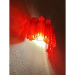 Contemporary Red "Tronchi" Murano  Glass Wall Sconce - Image 4