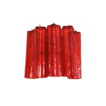 Contemporary Red "Tronchi" Murano  Glass Wall Sconce