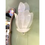Contemporary Venetian Sanded Murano Glass Floreal Wall Sconces - Image 6