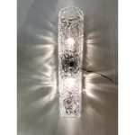 Transparent Hammered Murano  Glass Wall Sconces - Image 4