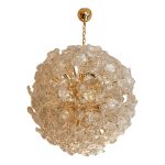 Transparent and Gold "Lotus" Murano Glass Sputnik Chandelier - Image 10