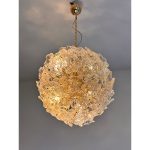Transparent and Gold "Lotus" Murano Glass Sputnik Chandelier - Image 2