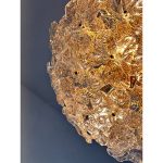 Transparent and Gold "Lotus" Murano Glass Sputnik Chandelier - Image 6
