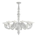 Contemporary White Rezzonico Murano Style Glass Chandelier